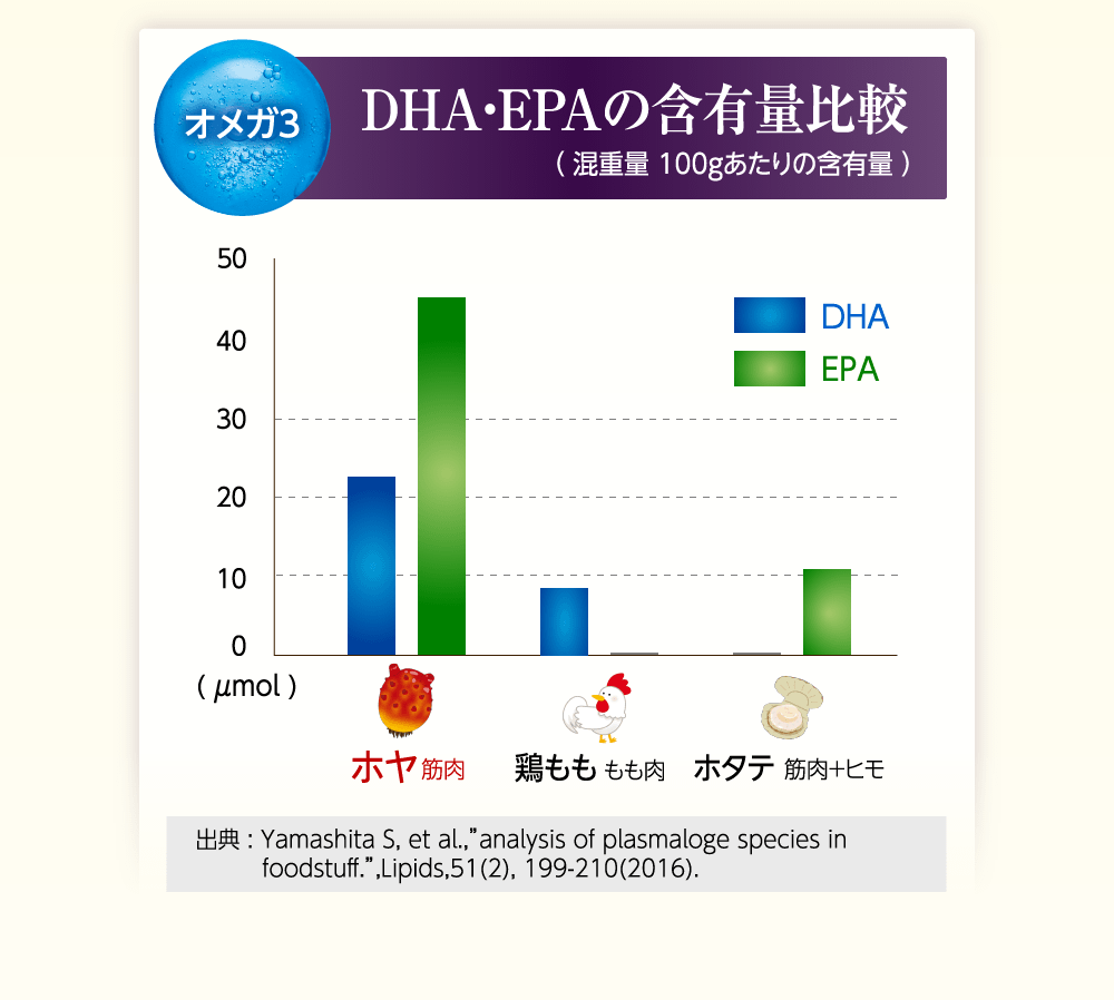 DHA・EPAの含有量比較グラフ